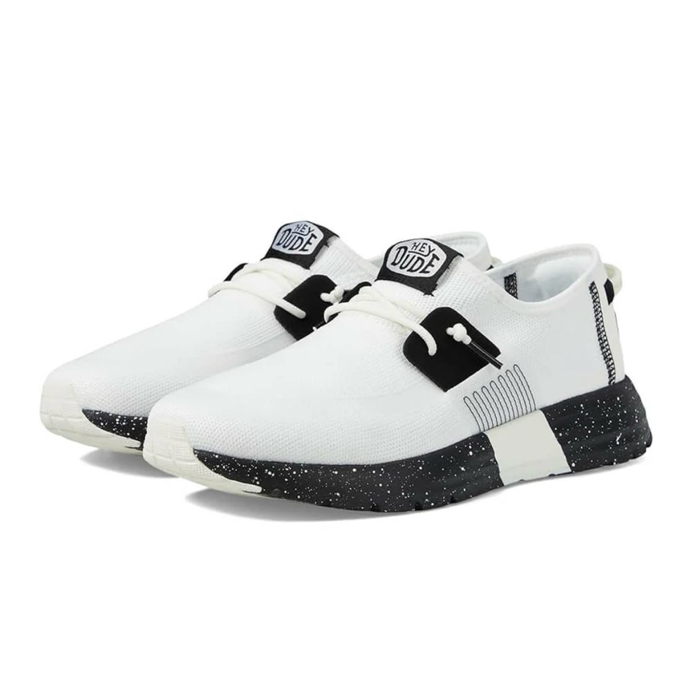 Mens hey dude tennis shoes sirocco white and black bnwt